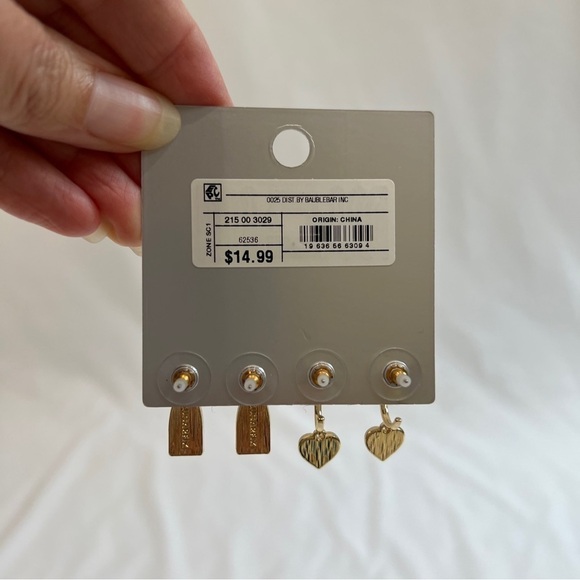 Sugarfix by‎ Baublebar Yes Way Rose Duo Earrings Heart Huggies Rose Bottle Studs - Picture 4 of 4